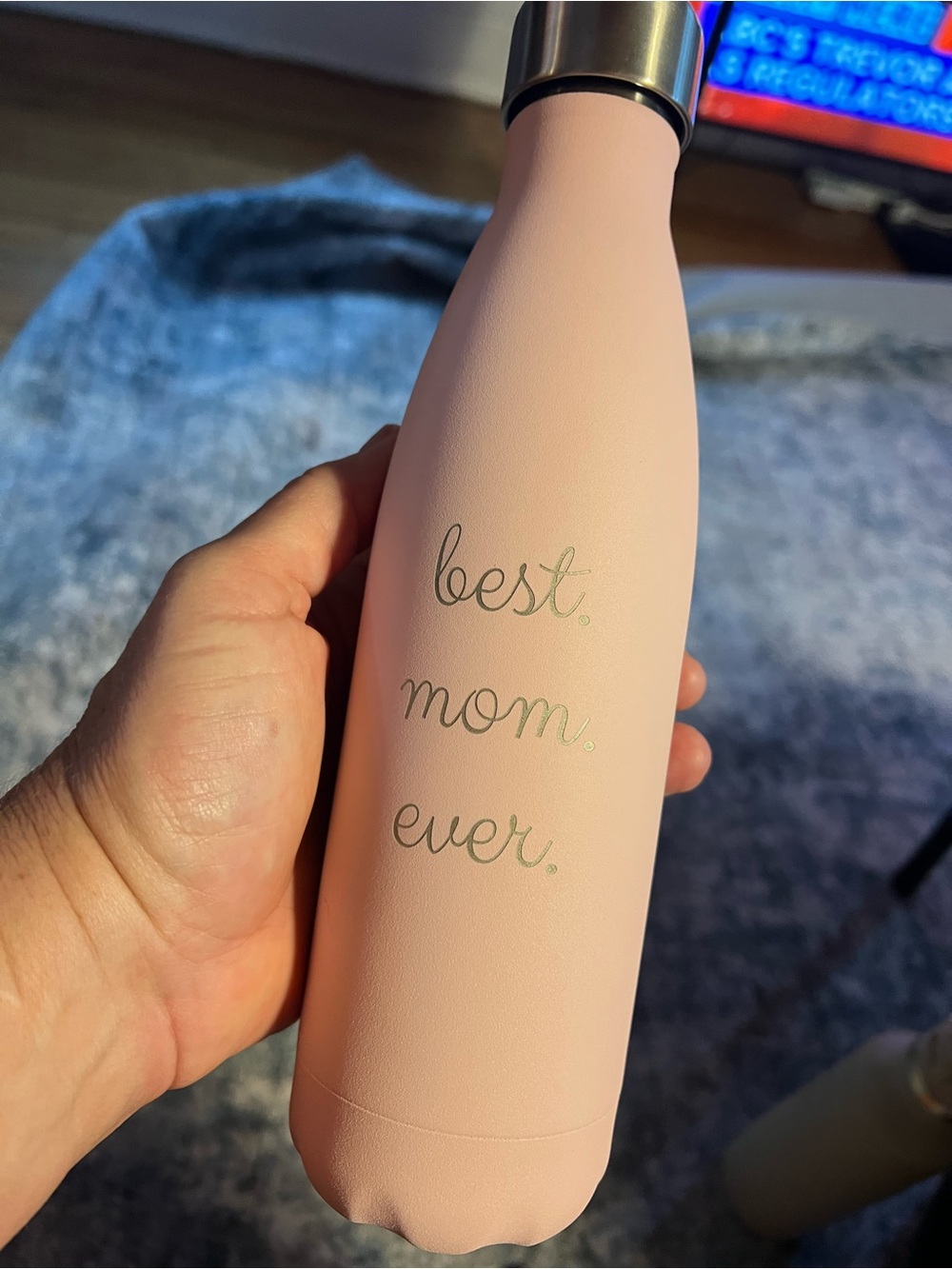 Pink "Best Mom Ever" Stainless Water Bottle
